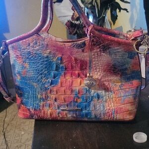 Brahmin Multicolor Croc-Embossed Shoulder Bag